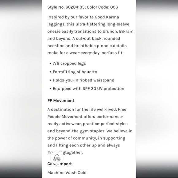 Free People Movement Long Sleeve Jumpsuit | Free People XS/S Bodysuit NWT | FP - - Picture 11 of 11